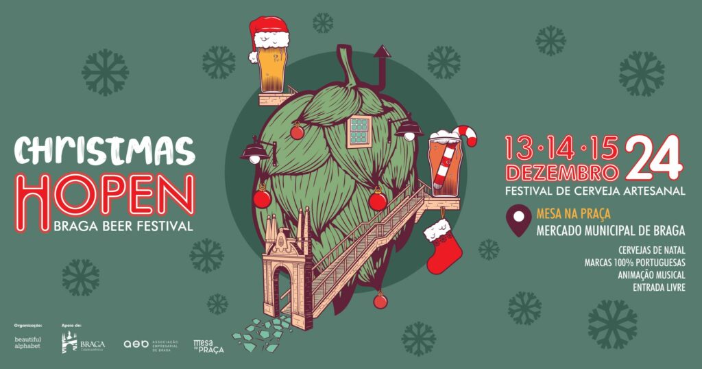 Artistic graphically designed poster for Braga Beer Festival